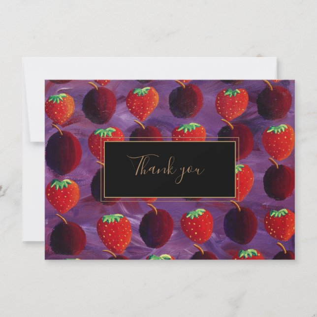 Strawberry Plum Red Fruit Thank You (Front)