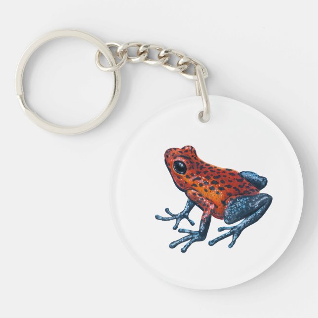 Strawberry Poison dart frog Key Ring (Front)