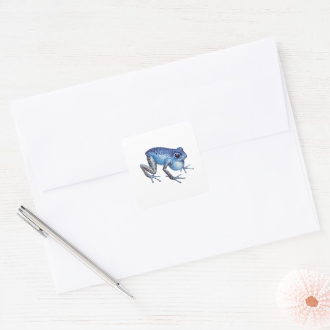 Strawberry Poison dart frog Square Sticker (Envelope)