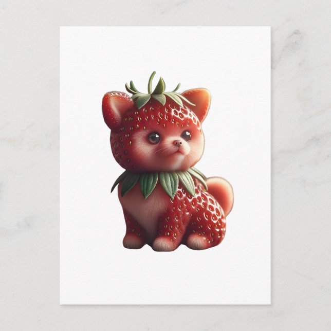 Strawberry Pomeranian Postcard (Front)