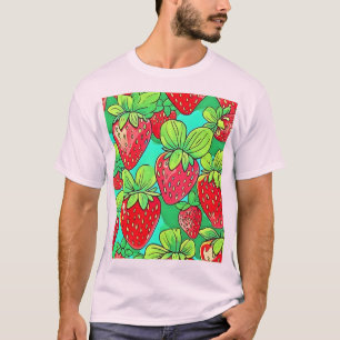 Strawberry Pop Art Pattern T-Shirt