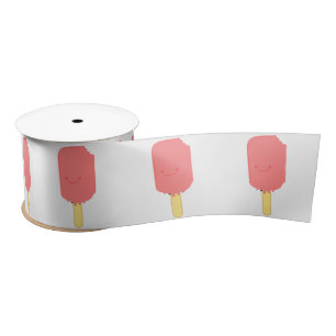 Strawberry Popsicle Cute Cartoon Drawing Satin Ribbon