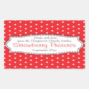 Strawberry preserve or jam jar food label sticker