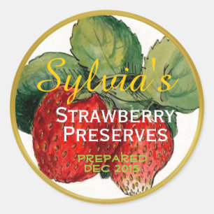 Strawberry Preserves Canning Label