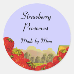 Strawberry Preserves Custom Canning Labels Sticker