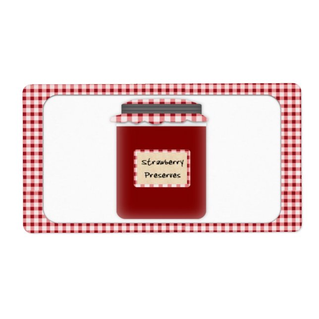 Strawberry Preserves Jar Label (Front)