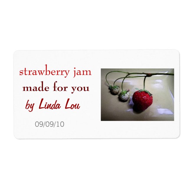 Strawberry Preserves or Jam Label (Front)