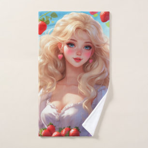 Strawberry princess hand towel