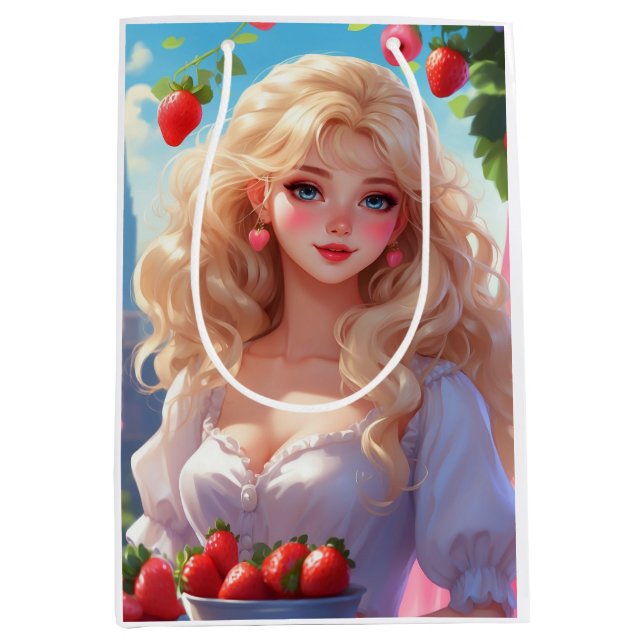 Strawberry princess  medium gift bag (Front)