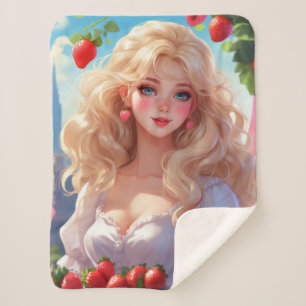Strawberry princess  sherpa blanket