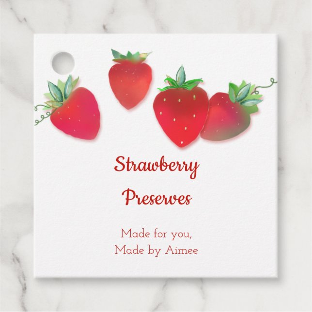Strawberry Product String Tag (Front)