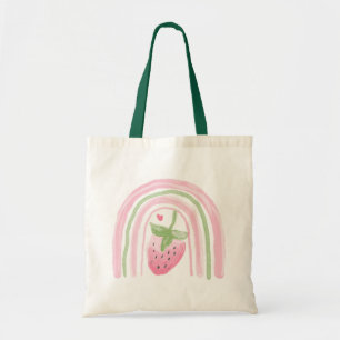 Strawberry Rainbow Watercolor Tote Bag