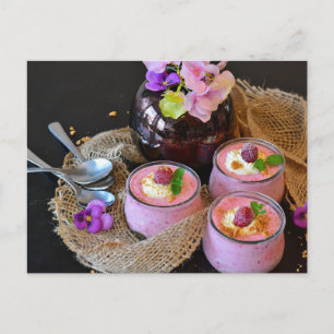 Strawberry raspberry dessert sweets postcrossing postcard