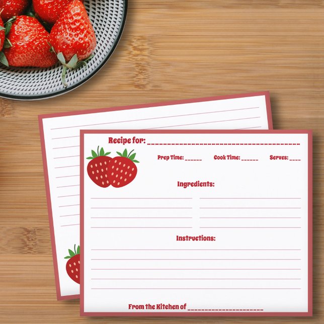 Strawberry Recipe Card (Strawberry Recipe Card)