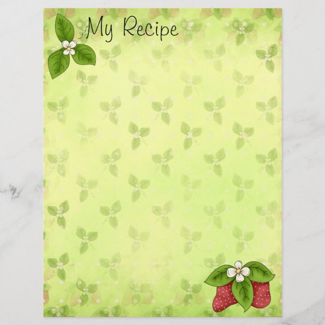 Strawberry Recipe Page (Front)