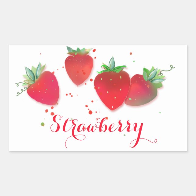 Strawberry Rectangle Stickers (Front)