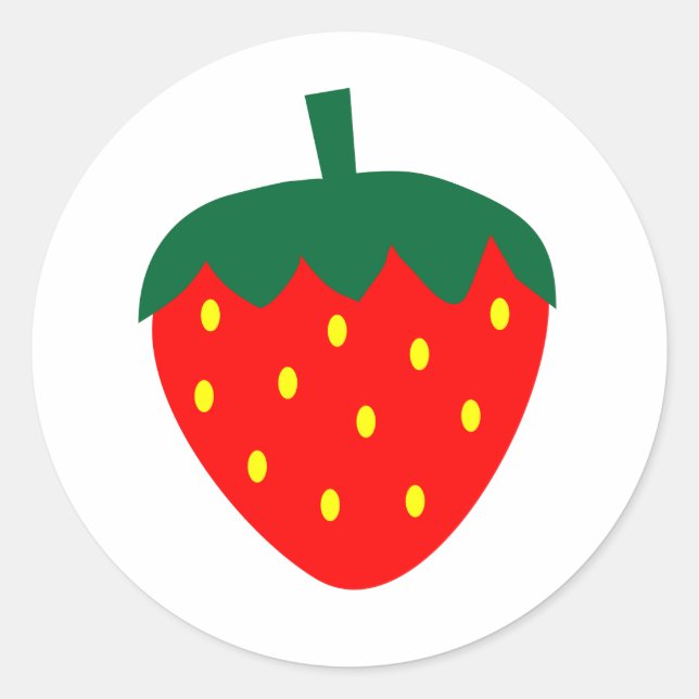 Strawberry Red Fruit Berry Farm Summer Produce Classic Round Sticker (Front)