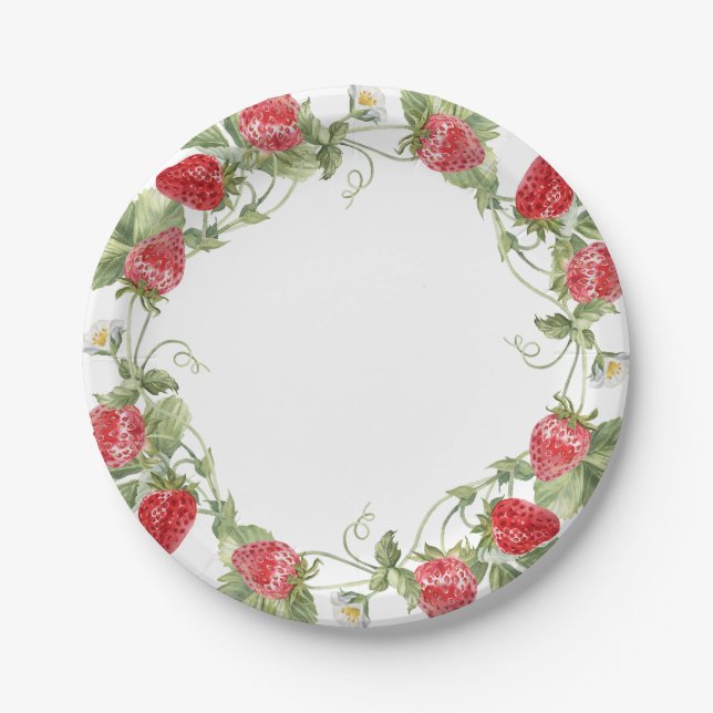 Strawberry Red Paper Plate (Front)
