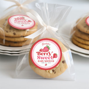 Strawberry Red Pink Berry Sweet Baby Shower Classic Round Sticker