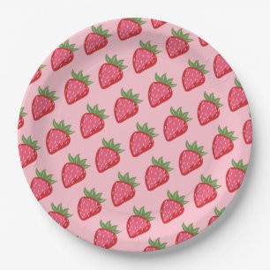 Strawberry Red Pink Berry Sweet  Paper Plate