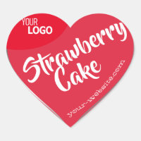 Strawberry Red Silver Frame Logo Template Baking