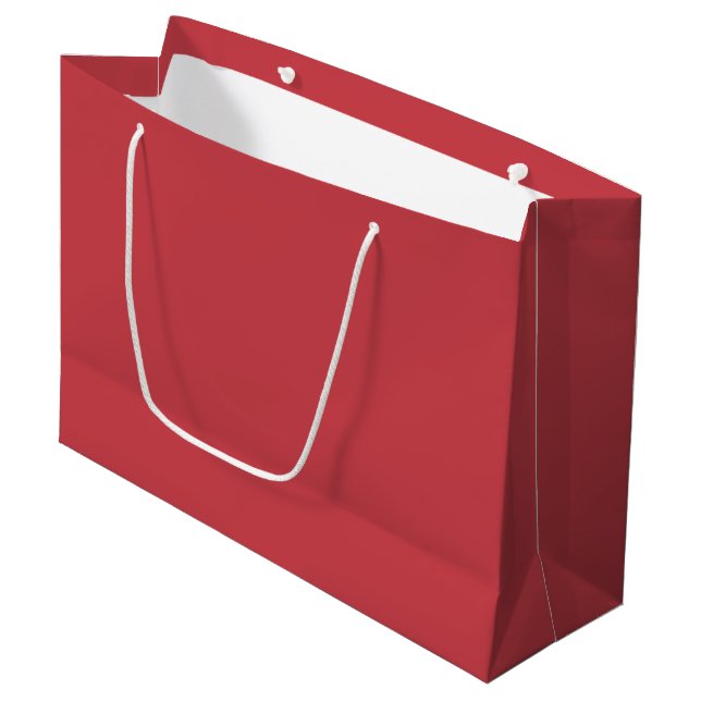 Strawberry Red Solid Colour Large Gift Bag (Front Angled)