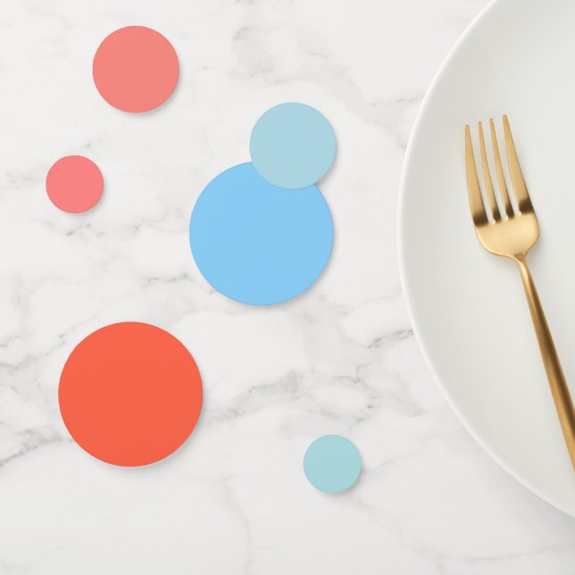 Strawberry Red to Soft Blue Gradient Table Confetti (Group)