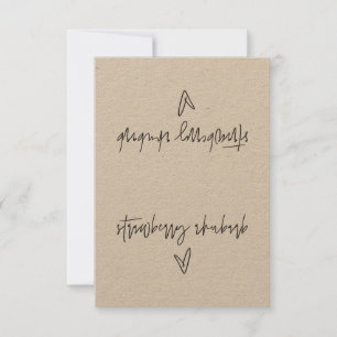 Strawberry Rhubarb Food Label Tent Card