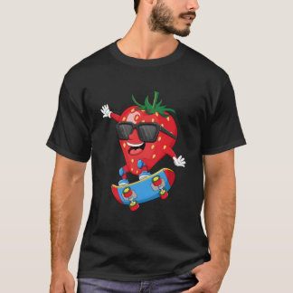 Strawberry Riding Skateboard S T-Shirt