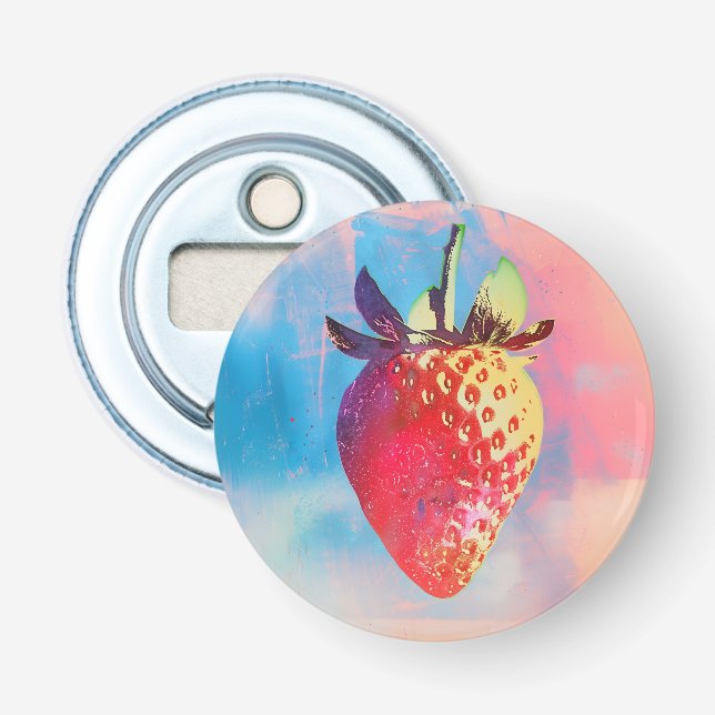 Strawberry Risograph Bottle Opener (Front)