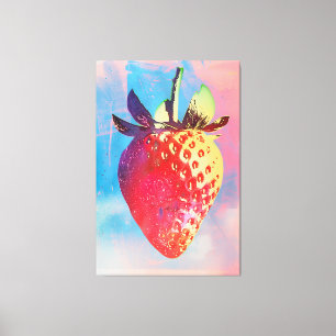 Strawberry Risograph Canvas Print