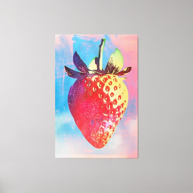 Strawberry Risograph Canvas Print (Front)