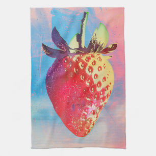 Strawberry Risograph Tea Towel