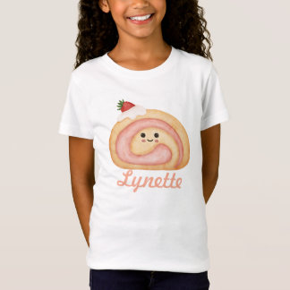 Strawberry Roll Cake Personalised Kids T-Shirt