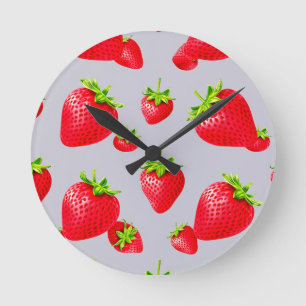 strawberry round clock