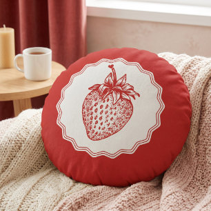 Strawberry Round Cushion