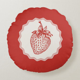 Strawberry Round Cushion