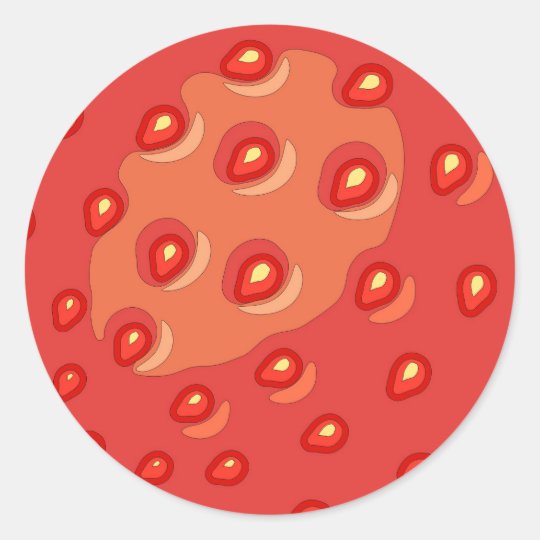 Strawberry Round Stickers