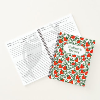 Strawberry Rustic Farmhouse French Country Recipe Notebook