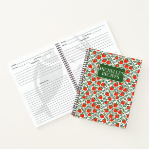 Strawberry Rustic Farmhouse French Country Recipe Notebook