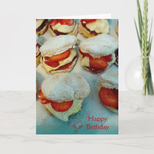 Strawberry Scones/Cakes Card (Front)