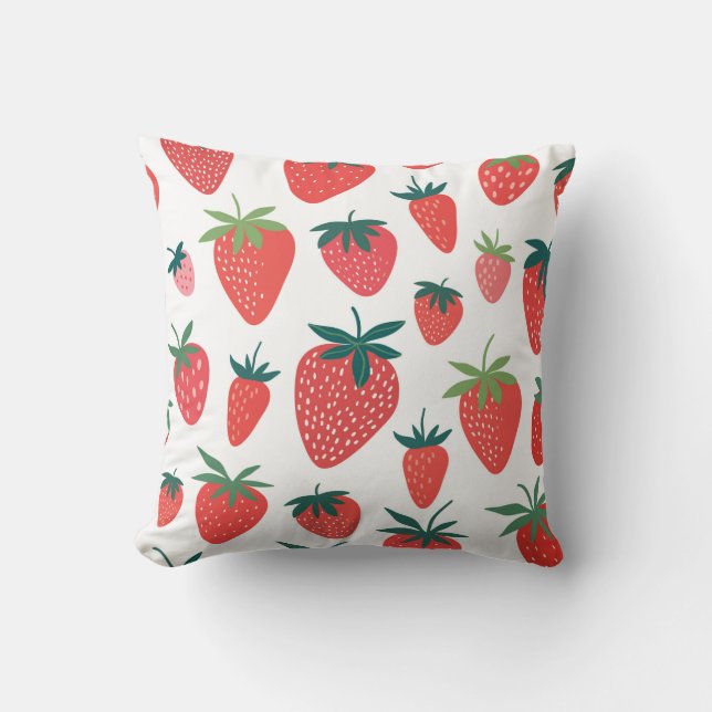 Strawberry seamless pattern cushion (Front)