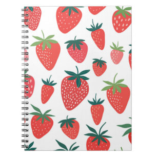 Strawberry seamless pattern notebook