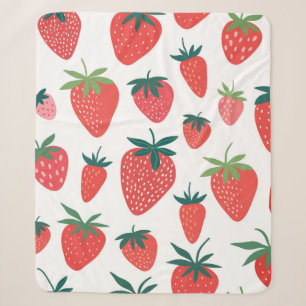 Strawberry seamless pattern sherpa blanket