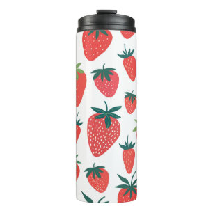 Strawberry seamless pattern thermal tumbler