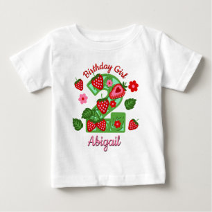 Strawberry Second birthday toddler tshirts