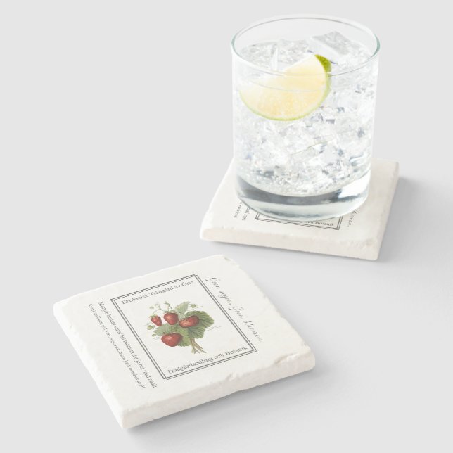 Strawberry seedling is a Christmas tree Stone Coaster (Side)