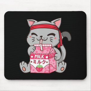 Strawberry Shake Strawberry Milk Cat Kawaii Neko A Mouse Mat