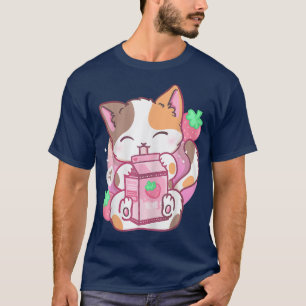 Strawberry Shake Strawberry Milk Cat Kawaii Neko A T-Shirt