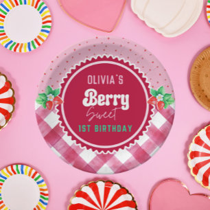 Strawberry Shortcake 1st Birthday Party Paper Plate
